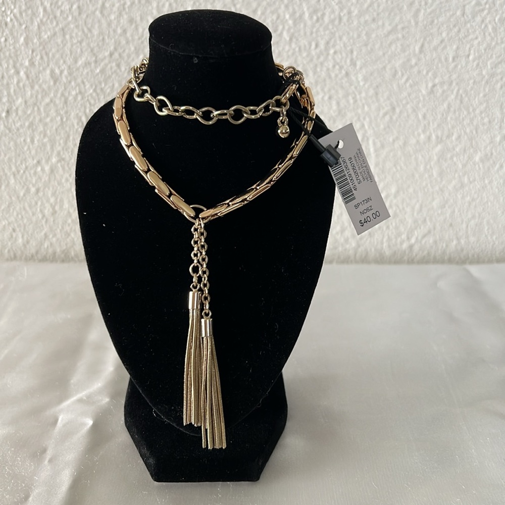 White House 16” Gold Tone Choker Necklace NWT